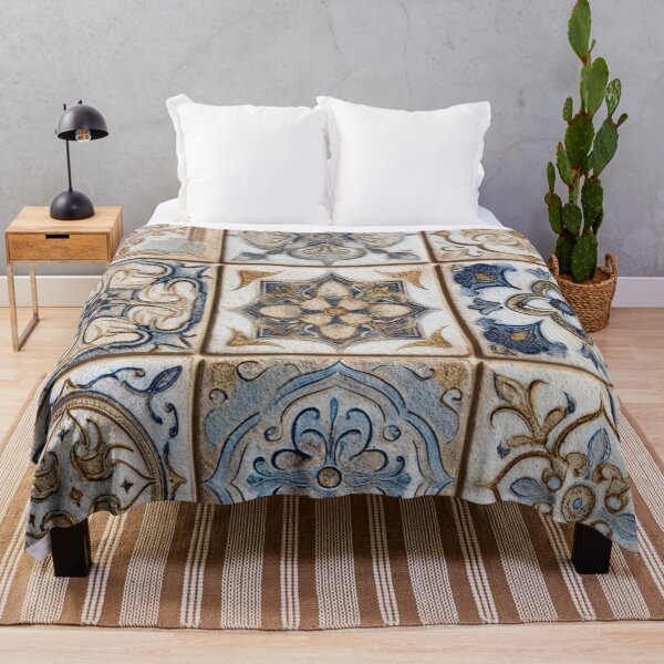 Item preview, Porcelain Beige Ornament Tile Portuguese Inspired Pattern designed and sold by GrinGalore.