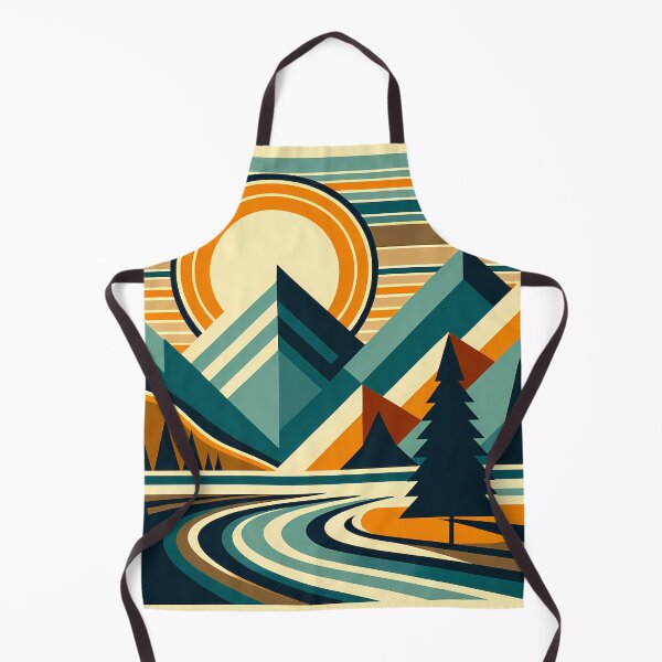 Item preview, Geometric Mountain Peaks with Sun and Pine Trees designed and sold by InkSmithery.