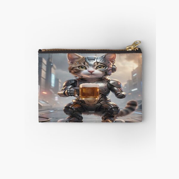 Item preview, Cyber Cat Warrior in Neon City – Futuristic Art, Urban Energy & Creative SciFi Vibes designed and sold by FotoworldEdel.
