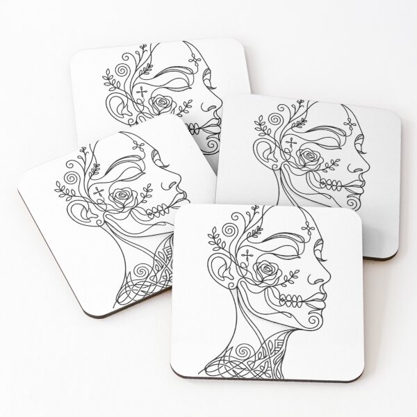 Item preview, Elegant Floral Woman Face Line Art designed and sold by sedyCompany.