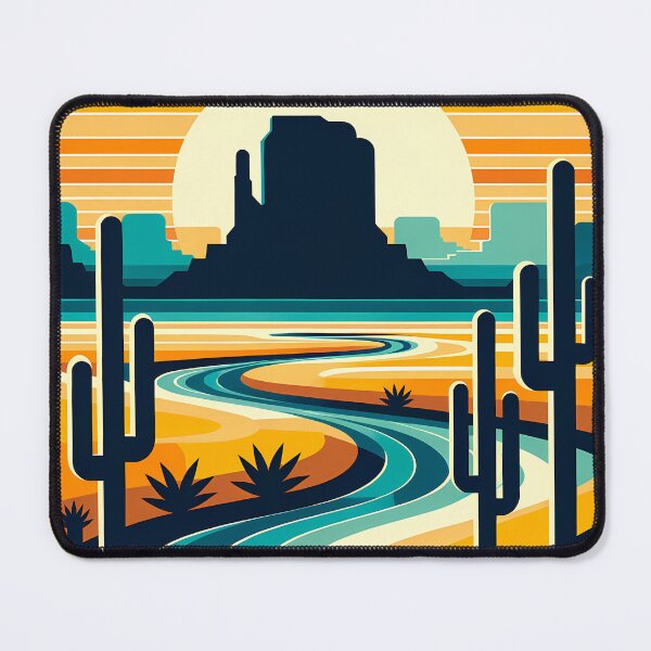 Item preview, Desert River Sunset with Cactus Silhouettes designed and sold by InkSmithery.