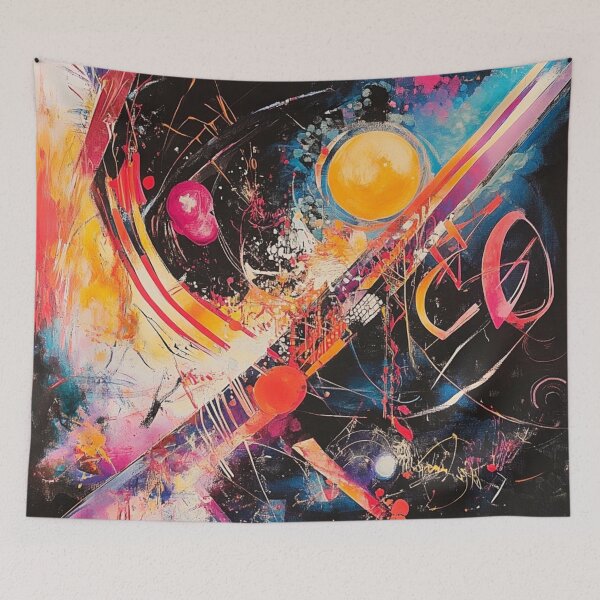 Item preview, Dynamic Energy - Vibrant Kandinsky Abstract Explosion designed and sold by Caspereickeart.
