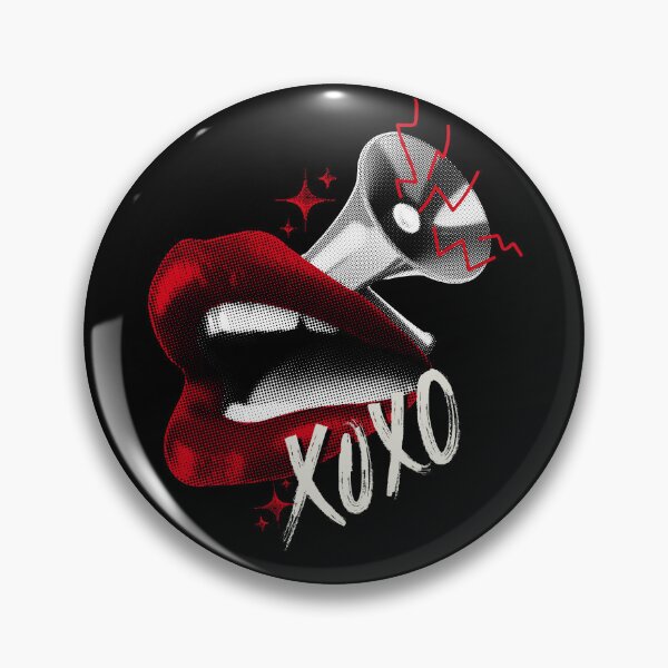 Item preview, Edgy Pop Art Lips Megaphone - Y2K Halftone XOXO Aesthetic designed and sold by birleşik zevkler.
