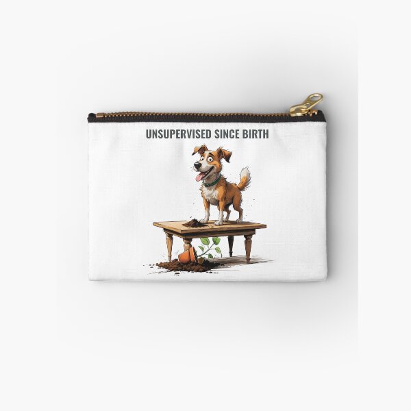 Item preview,  Unsupervised since birth – Funny Scruffy Dog Illustration designed and sold by PAPIRO SIGLO XXI.