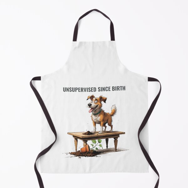 Item preview, Unsupervised since birth – Funny Scruffy Dog Illustration designed and sold by PAPIRO SIGLO XXI.