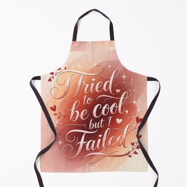Item preview, I Tried to be Cool but I Failed – Romantic Rose Gold Calligraphy Art Print designed and sold by Kelvin Hughes Design.