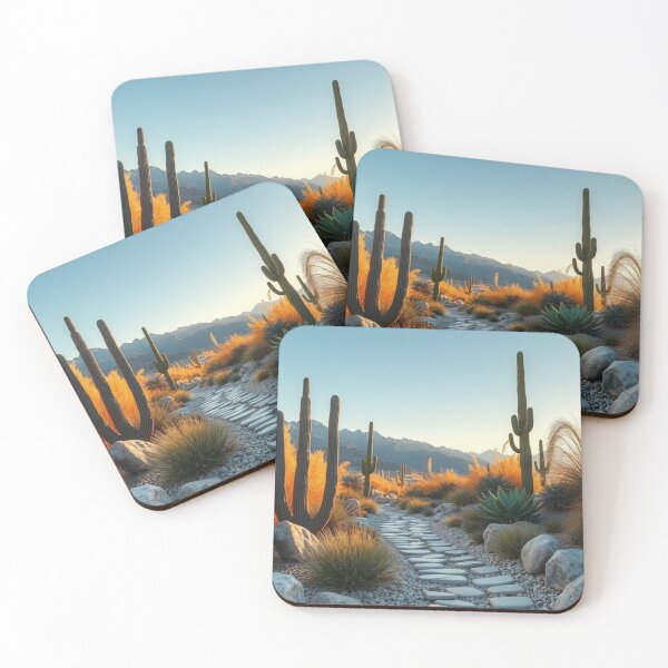 Item preview, Golden Desert Pathway with Cacti Garden designed and sold by Vida e Arte.