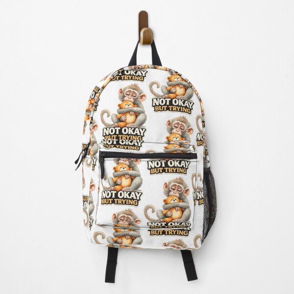 Item preview, Not Okay But Trying Monkey Hug designed and sold by AleksKos.