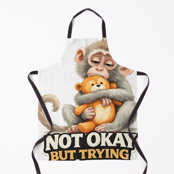 Item preview, Not Okay But Trying Monkey Hug designed and sold by AleksKos.