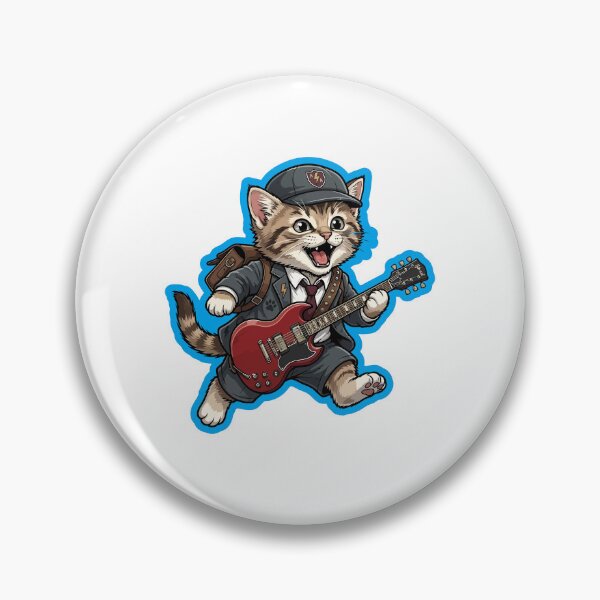 Item preview, Schoolboy Rocker Kitten - High Voltage Guitar Cat designed and sold by henryavincnt.