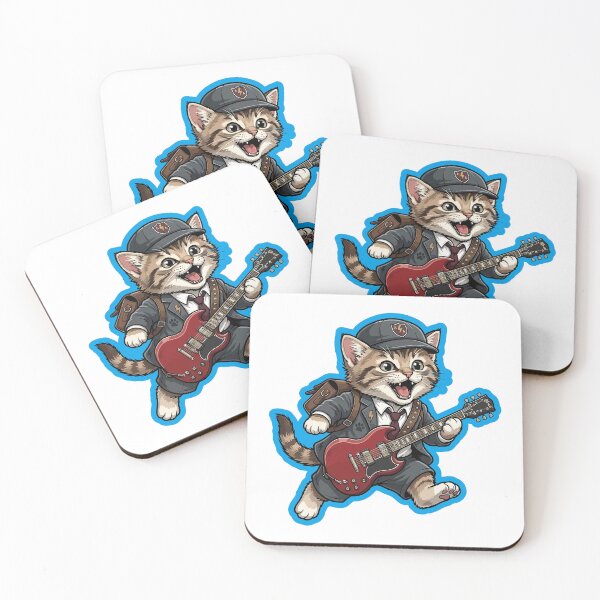 Item preview, Schoolboy Rocker Kitten - High Voltage Guitar Cat designed and sold by henryavincnt.
