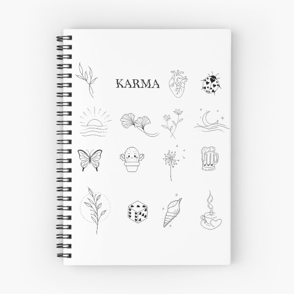 Item preview, Karma Minimal Tattoo Pack – Cute Line Art Icons designed and sold by SurfGlitch.