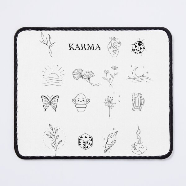 Item preview, Karma Minimal Tattoo Pack – Cute Line Art Icons designed and sold by SurfGlitch.