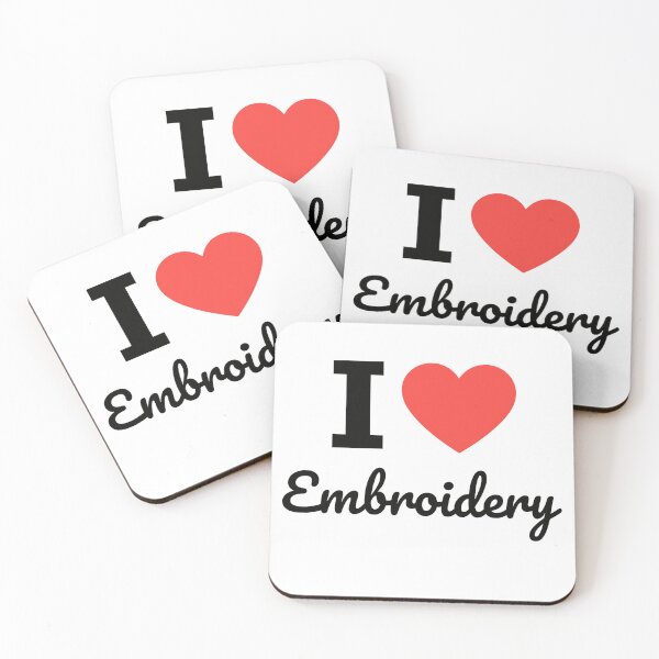 Item preview, I Love Embroidery | Creative Craft Typography | Handmade Stitching Art Celebrating Needlework Passion designed and sold by PaintedPixels01.