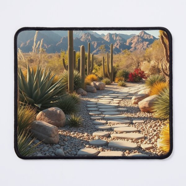 Item preview, Desert Garden Pathway with Cacti and Mountains designed and sold by Vida e Arte.