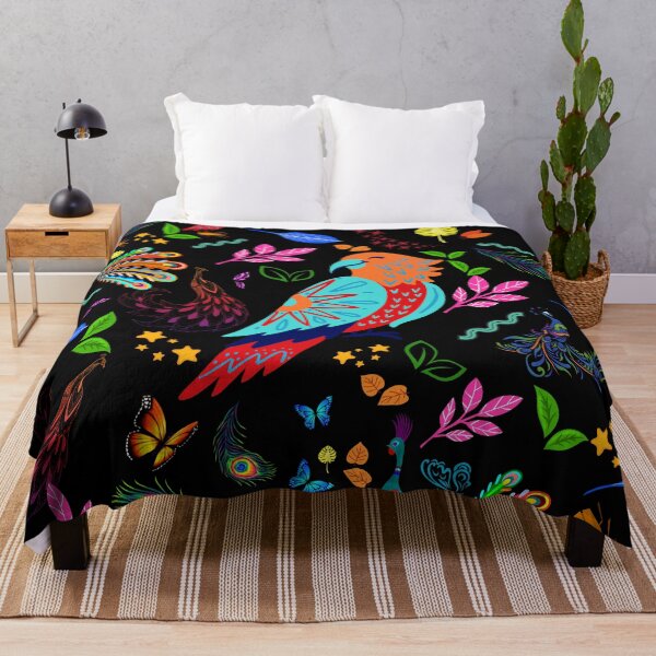 Item preview, colorful Tropical Bird & Floral Print | Vibrant Botanical design designed and sold by SKULLARTISTRY.