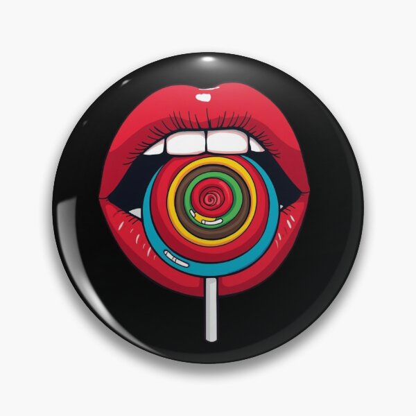 Item preview, Red Lips with Colorful Lollipop – Pop Art designed and sold by MichelleAlline.