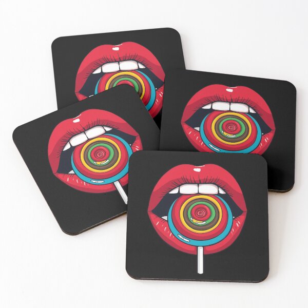 Item preview, Red Lips with Colorful Lollipop – Pop Art designed and sold by MichelleAlline.