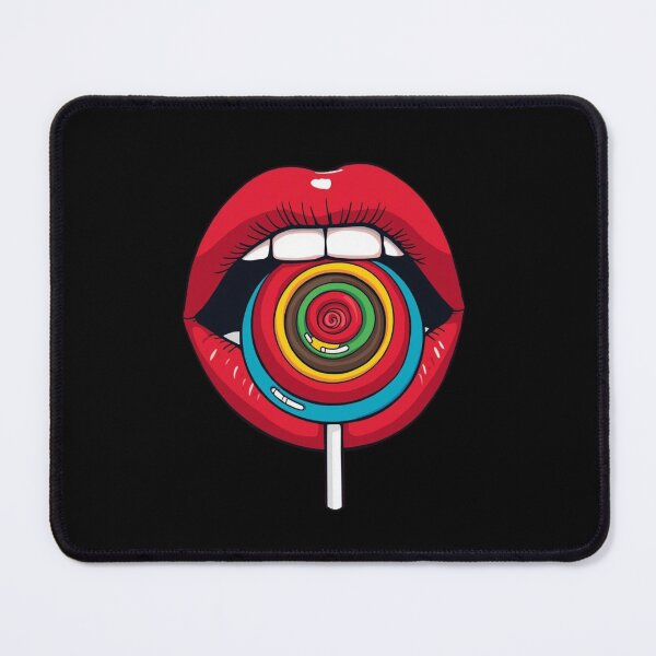 Item preview, Red Lips with Colorful Lollipop – Pop Art designed and sold by MichelleAlline.