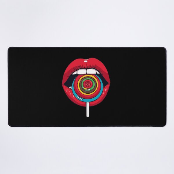 Item preview, Red Lips with Colorful Lollipop – Pop Art designed and sold by MichelleAlline.