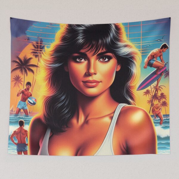 Item preview, Retrowave 80s Girl designed and sold by PulpVintage.