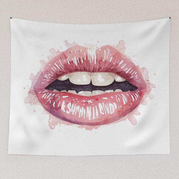 Item preview, Watercolor Red Lips Illustration – Artistic Mouth Design designed and sold by MichelleAlline.