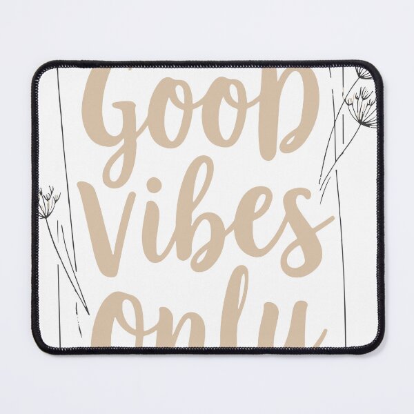 Item preview, Hand lettered brush script reads Good Vibes Only above a delicate dandelion illustration, conveying positivity, calm, motivation and modern boho style for posters designed and sold by Dejbar.