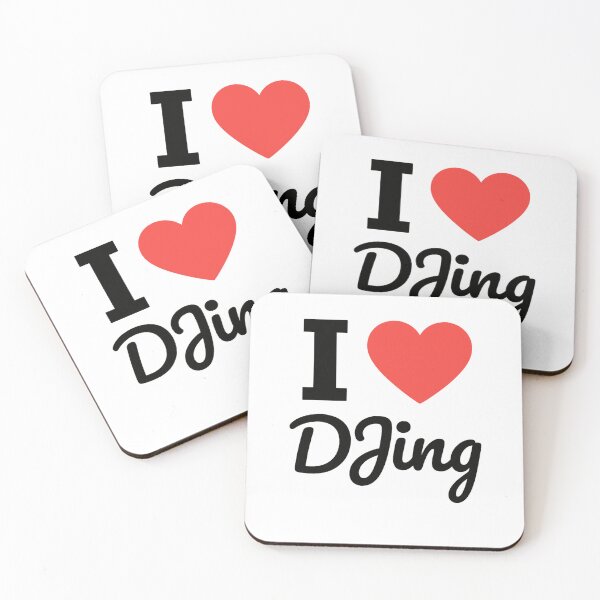 Item preview, I Love DJing | Music & Beat Typography | Turntable & DJ Culture Design designed and sold by PaintedPixels01.