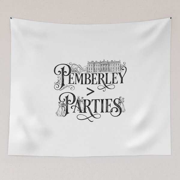 Item preview, Pemberley Over Parties Dark Sketch Pride And Prejudice designed and sold by Fenay Designs.