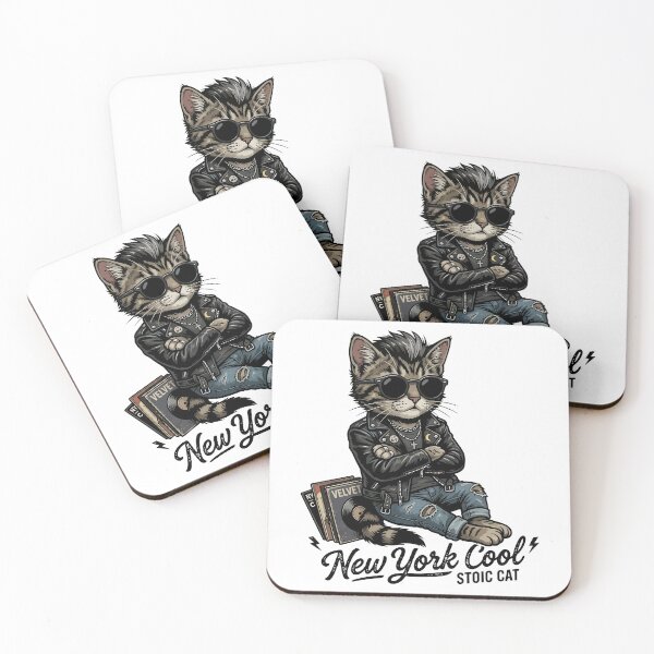 Item preview, Walk on the Wild Side Kitten - New York Cool Stoic Cat designed and sold by henryavincnt.