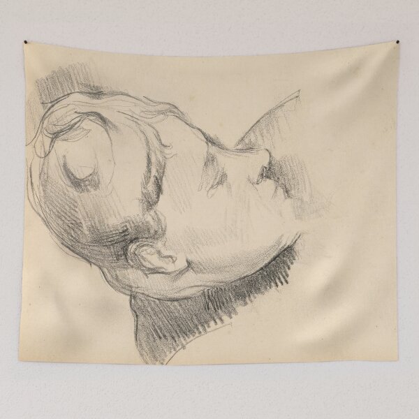 Item preview, Madame Cezanne With Her Head Lowered by Paul Cézanne: Minimalist Study Poster designed and sold by artofuniverse.