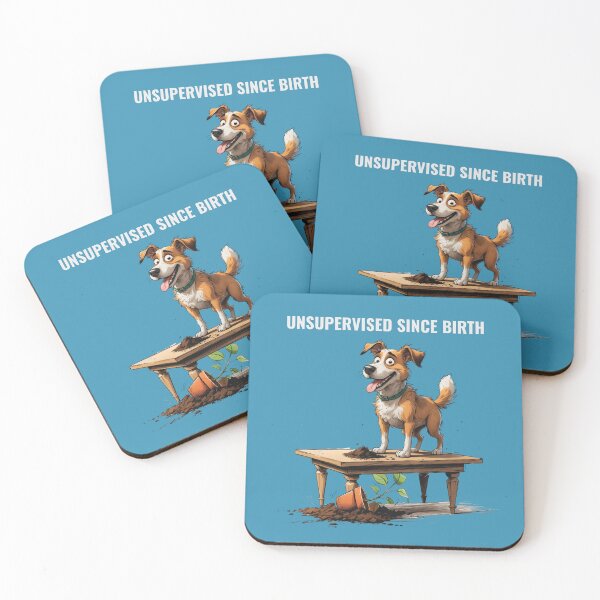 Item preview, Unsupervised since birth – Naughty Scruffy Dog Illustration designed and sold by PAPIRO SIGLO XXI.