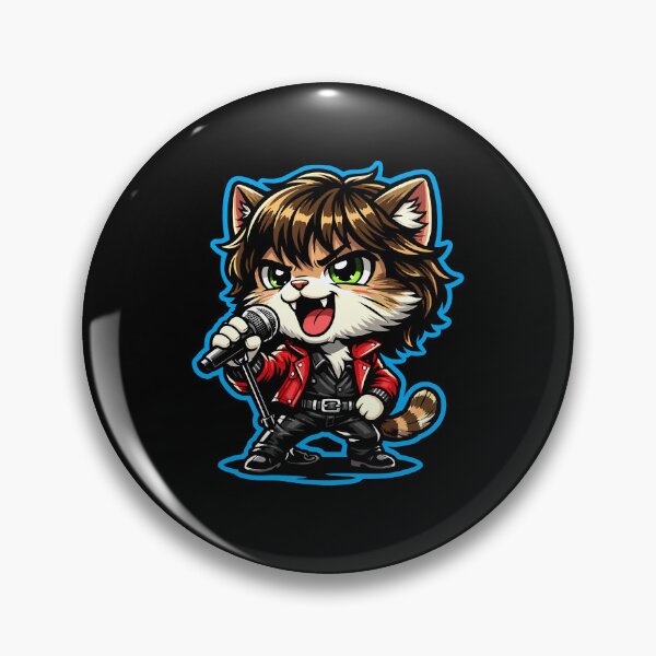 Item preview, Satisfaction Kitty - Classic Rock Frontman Cat in Red Jacket designed and sold by henryavincnt.