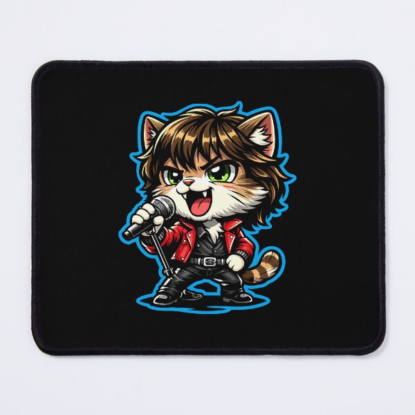 Item preview, Satisfaction Kitty - Classic Rock Frontman Cat in Red Jacket designed and sold by henryavincnt.