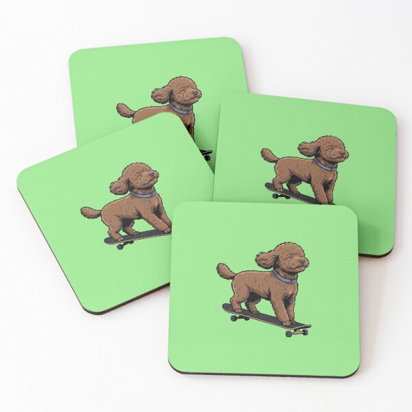 Item preview, Skateboarding Brown Poodle Cool Dog Illustration designed and sold by hanappong.