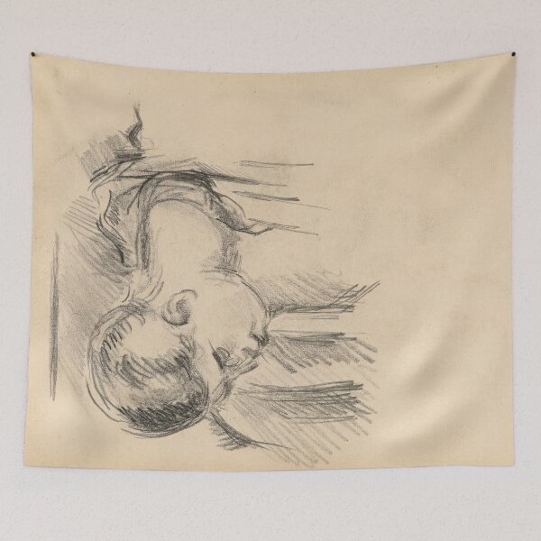 Item preview, Man Bending Forward by Paul Cézanne: Minimal Line Art Study Poster designed and sold by artofuniverse.