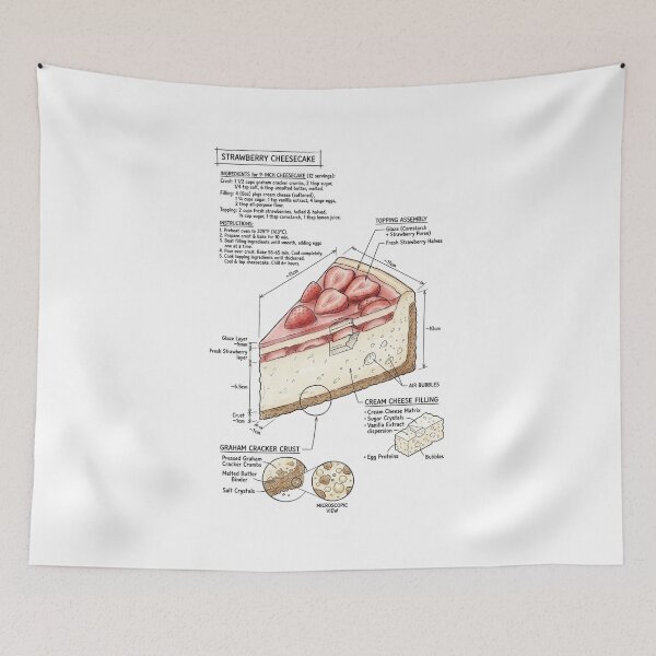 Item preview, Strawberry Cheesecake - technical drawing designed and sold by Rhu Creations.