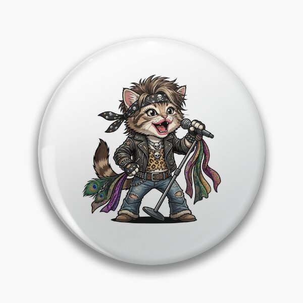 Item preview, Demon of Screamin' Cat - Hard Rock Vocalist Kitty with Scarves designed and sold by henryavincnt.