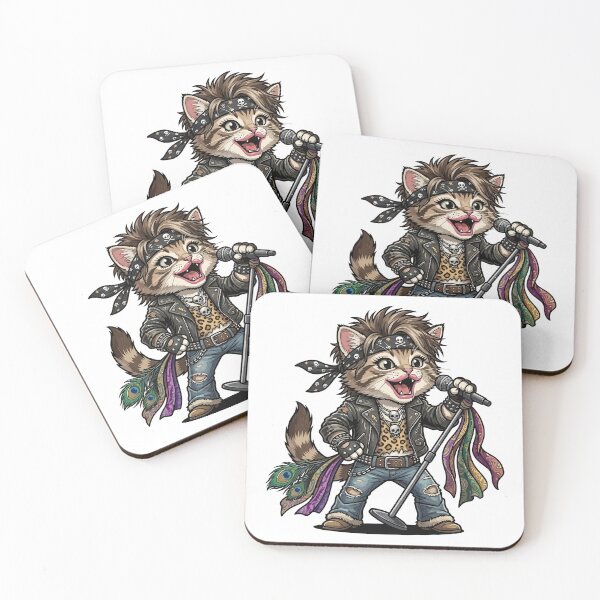 Item preview, Demon of Screamin' Cat - Hard Rock Vocalist Kitty with Scarves designed and sold by henryavincnt.