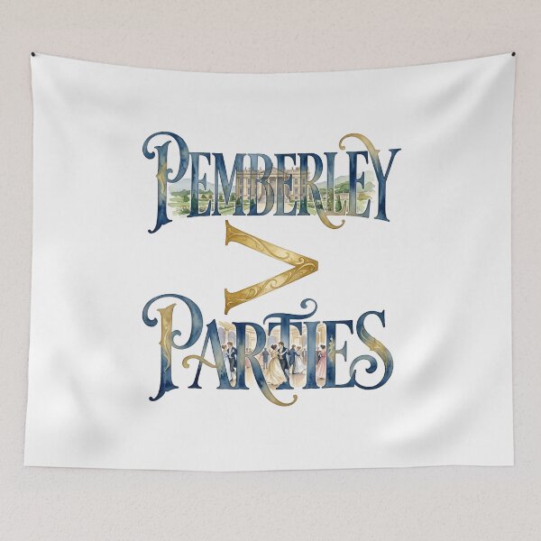 Item preview, Pemberley Over Parties Landscape Lettering Pride And Prejudice designed and sold by Fenay Designs.