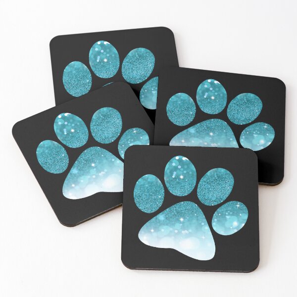 Item preview, Cute Glittery Blue Paws Prints designed and sold by Alecsandra.