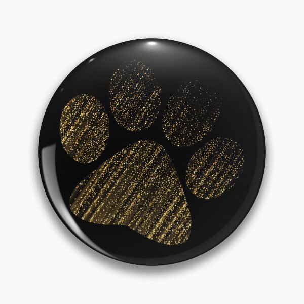 Item preview, Shiny Glittery Black & Gold Paws Prints designed and sold by Alecsandra.