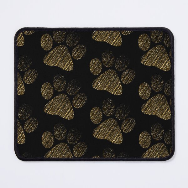 Item preview, Shiny Glittery Black & Gold Paws Prints designed and sold by Alecsandra.