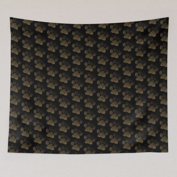 Item preview, Shiny Glittery Black & Gold Paws Prints designed and sold by Alecsandra.