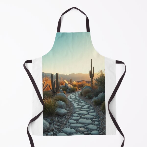 Item preview, Sunset Desert Pathway with Cacti and Mountains designed and sold by Vida e Arte.
