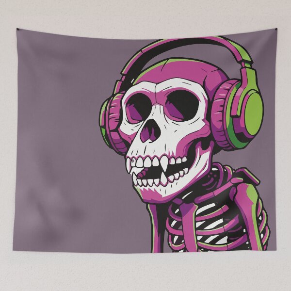 Item preview, Neon Monkey Skull – Vibrant Headphones Art designed and sold by sorryNOTsorry.brand.