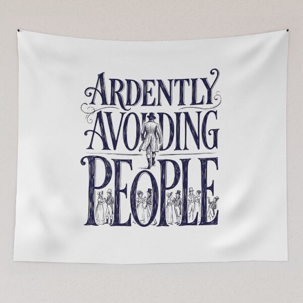 Item preview, Ardently Avoiding People Dark Sketch Pride And Prejudice designed and sold by Fenay Designs.