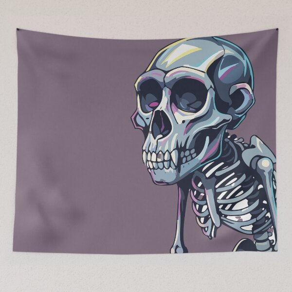 Item preview, Neon Primate Skeleton – Colorful Anatomy Art designed and sold by sorryNOTsorry.brand.