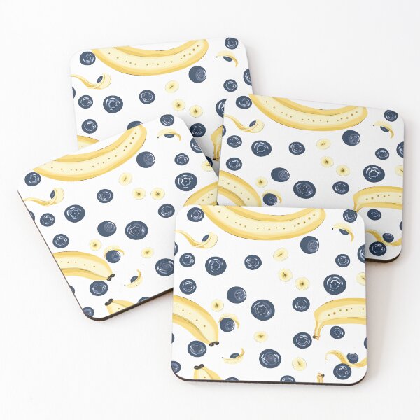 Item preview, A seamless pattern with bananas and blueberries for Scott Hunter's smoothie designed and sold by stupidwolfbird.