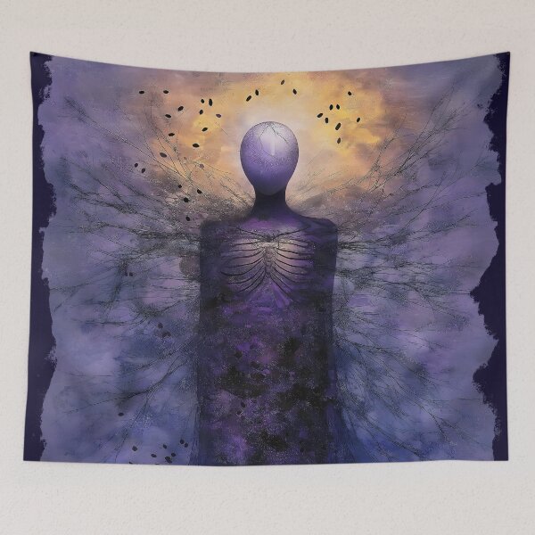 Item preview, Cosmic Humanoid Figure With Roots Surreal Spiritual designed and sold by Shoot-The-Moon.